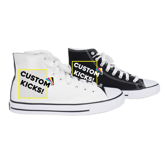 Full Custom Black And White Canvas High Tops Unisex