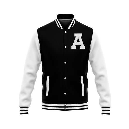 Customizable Letterman Jacket – BLACK